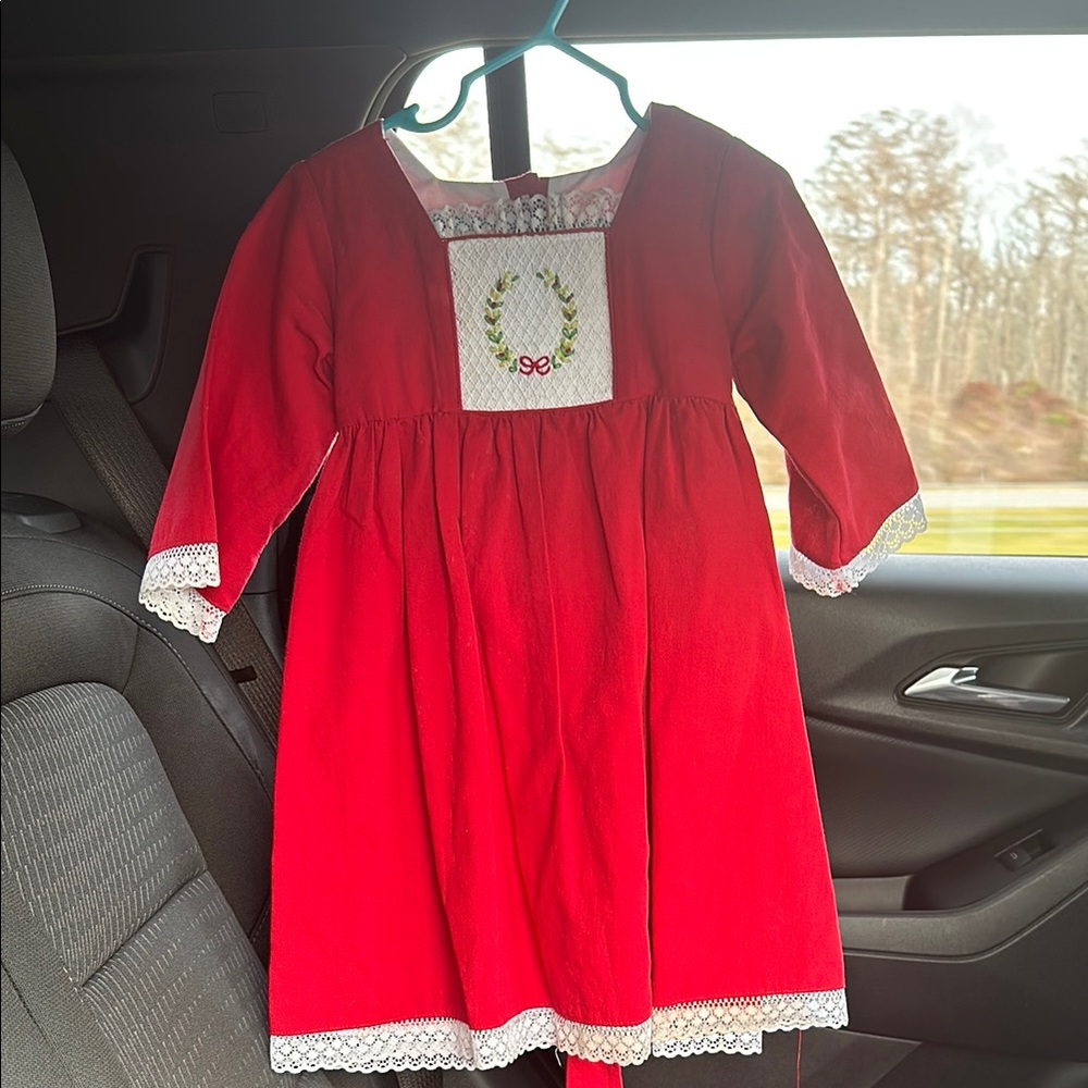 Red Dress with Lace Trim